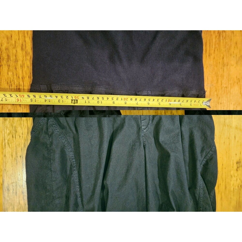 XCVI Vienne Stretch Poplin Wide Leg Flared Pants Foldover Jersey Waist M Black - Picture 4 of 10